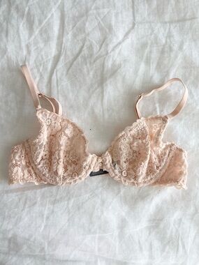 Aerie Pink Floral Lace Bra